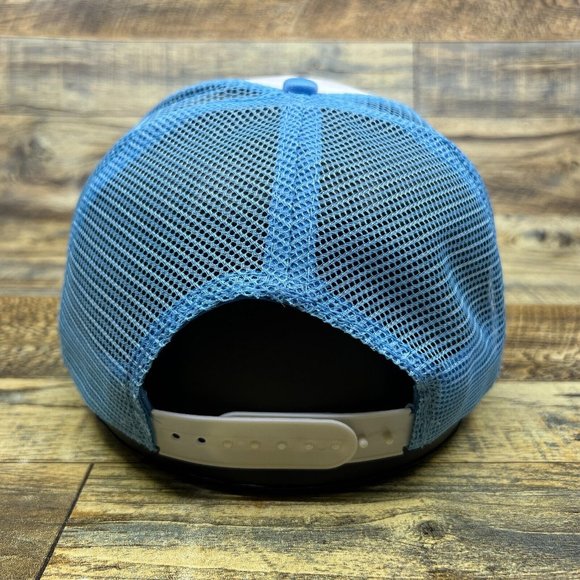 The Oregon Trail Mens Trucker Hat Baby Blue Snapback 80s Computer Game Ball Cap - Picture 5 of 8